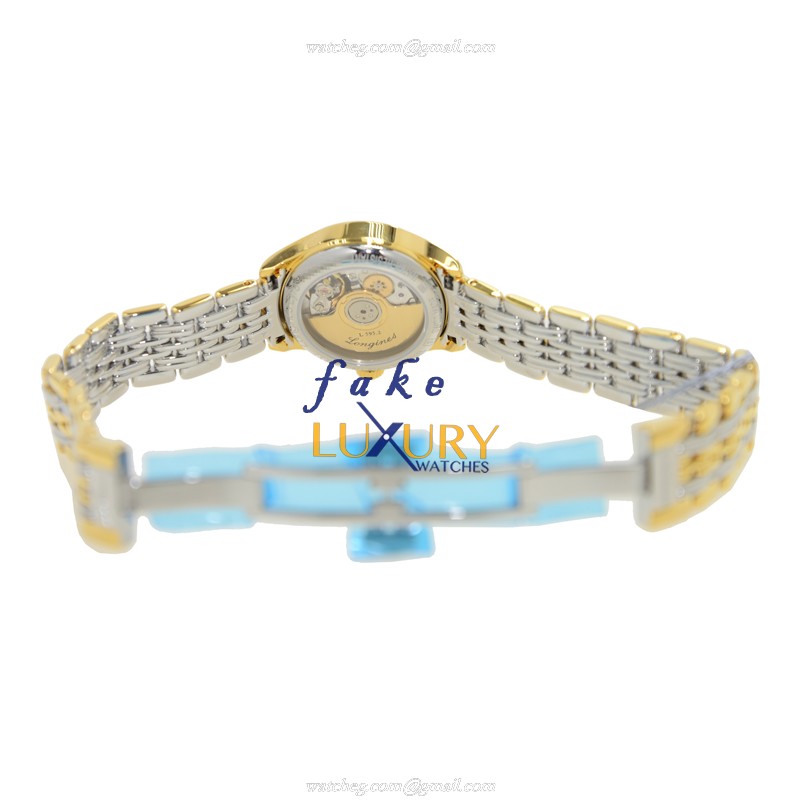 Longines L4.360.2.11.7 Lyre Replica Watch, 25mm PVD Gold Case, Automatic, White Dial - Image 5