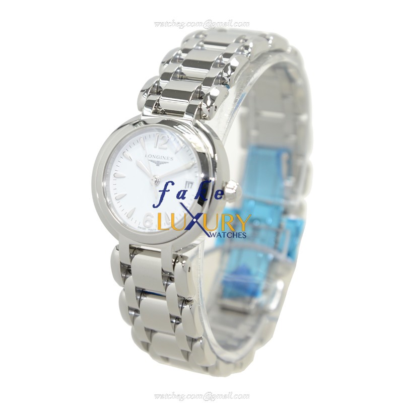 Longines L8.110.4.16.6 Prima Luna Replica Watch, Quartz, White Dial, 26.5mm Steel Case - Image 3