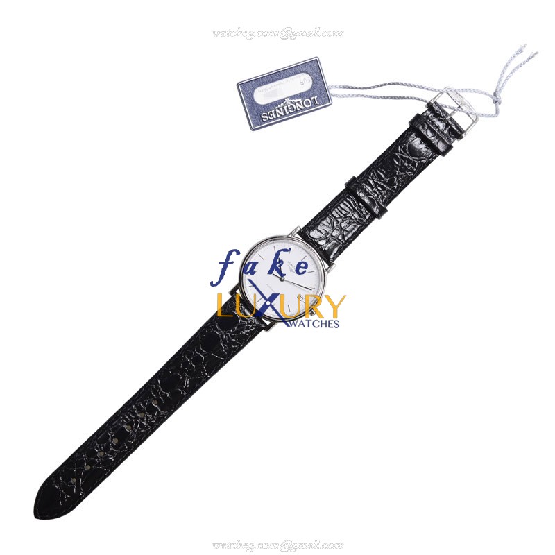 Longines L4.821.4.18.2 Presence Replica Watch Automatic White Dial Steel Case Leather Strap - Image 2