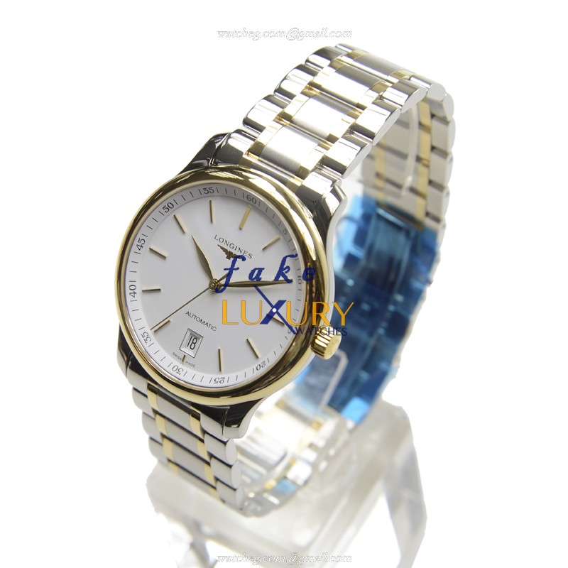 Longines L2.628.5.12.7 Master Automatic 18kt Gold Steel Replica Watch, Swiss Movement, White Dial - Image 3