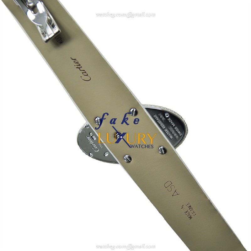 Cartier WJ301949 HYPNOSE Quartz 18kt White Gold & Diamond Replica Watch, Silver Dial, White Satin - Image 3