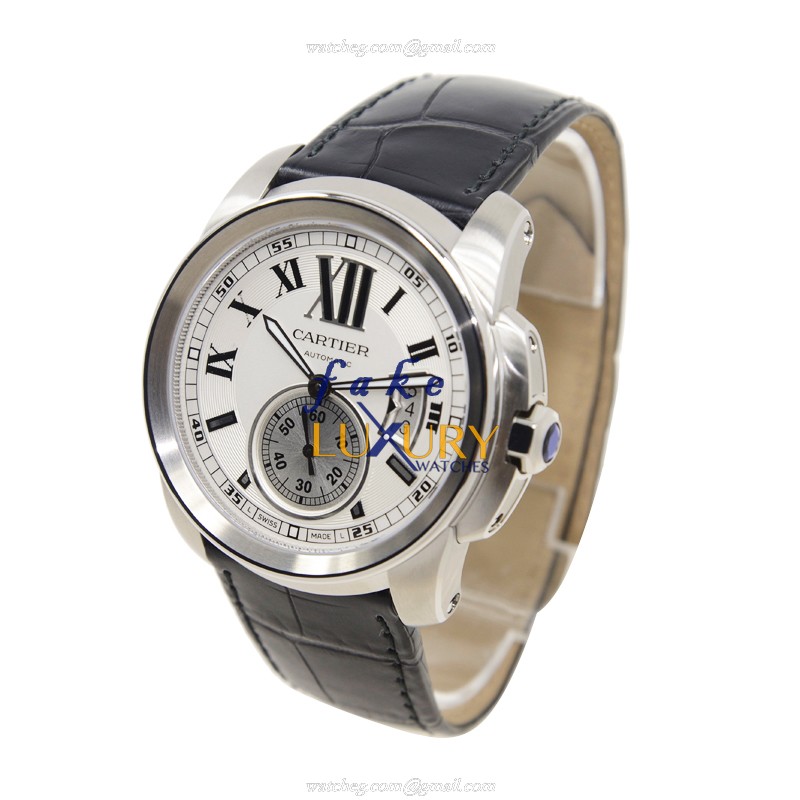 Cartier Calibre de Cartier W7100037 Replica Watch With Automatic Movement, Silvery White Dial - Image 3