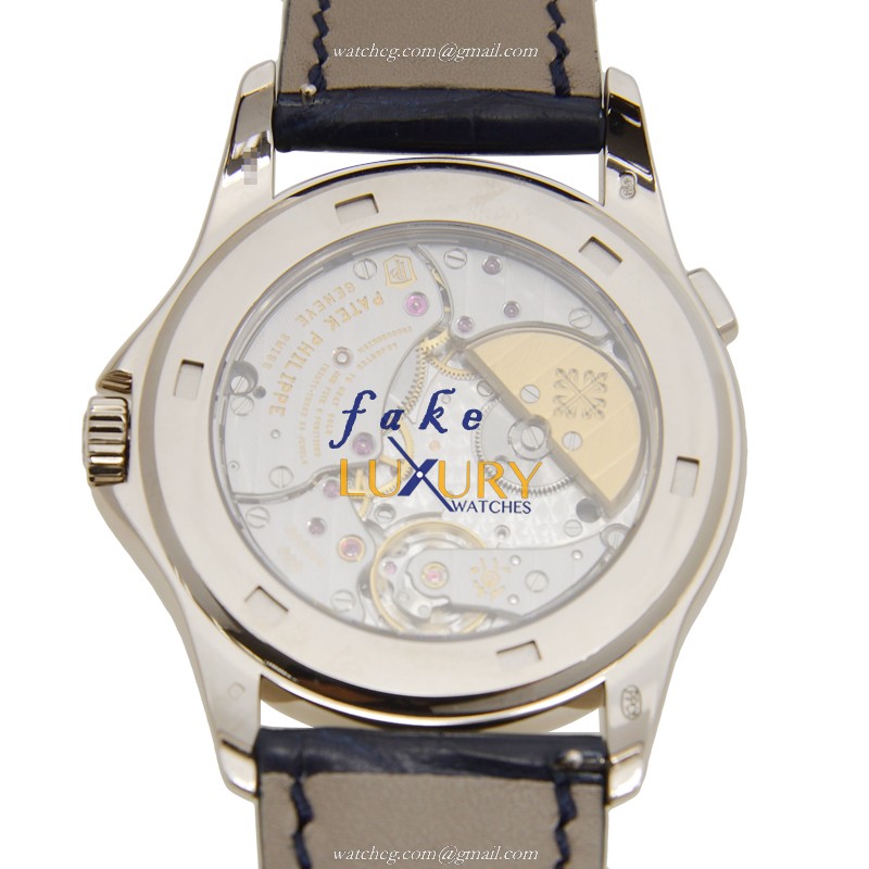 Patek Philippe 5130G-019 COMPLICATIONS Automatic 18kt White Gold Silver Dial Replica Watch - Image 3