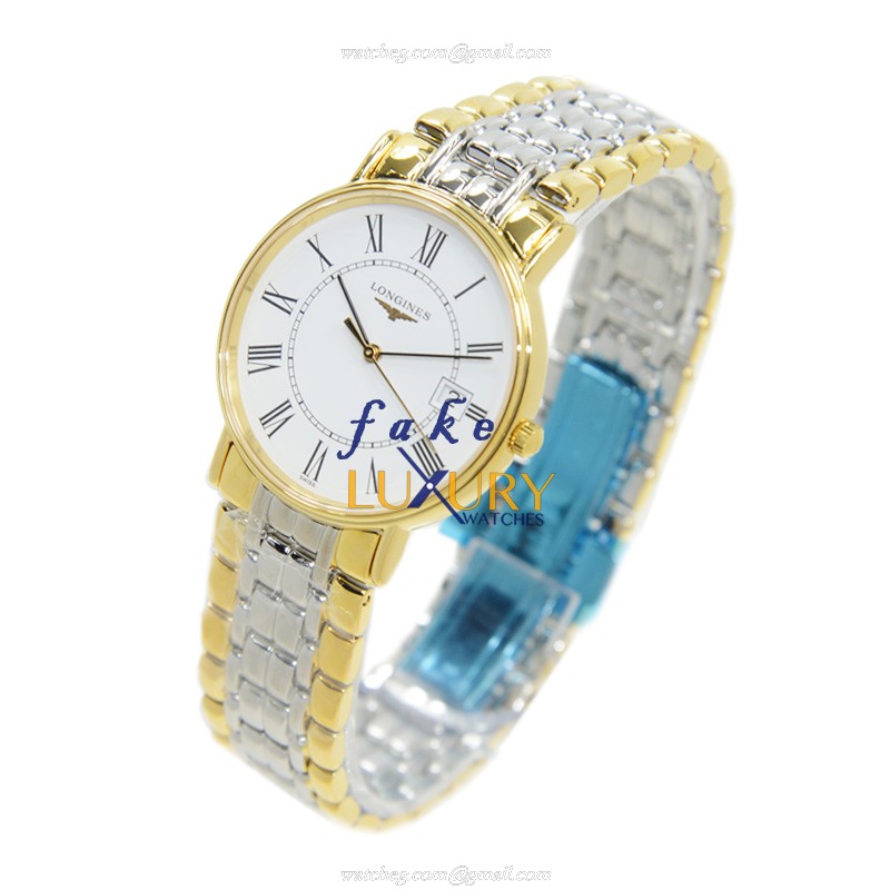 Longines L4.720.2.11.7 Replica Watch, Quartz Movement, White Dial, PVD Gold Case - Image 3