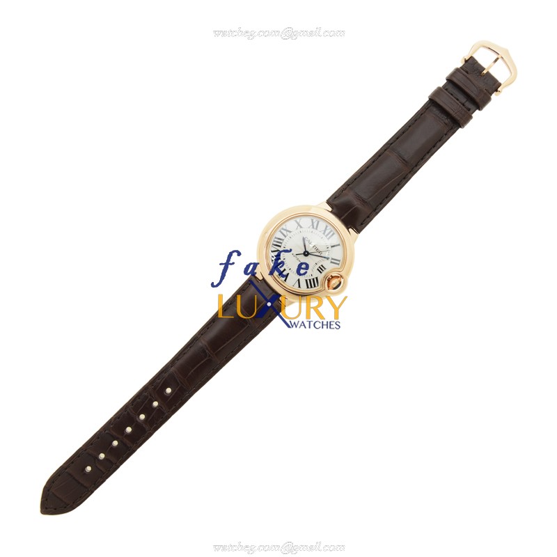 Cartier W6920069 BALLON BLEU Automatic 18kt Rose Gold Replica Watch - Swiss Movement, Silver Dial - Image 2