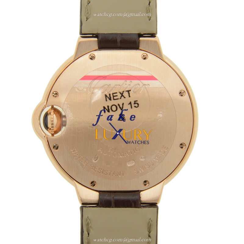 Cartier W6920069 BALLON BLEU Automatic 18kt Rose Gold Replica Watch - Swiss Movement, Silver Dial - Image 3