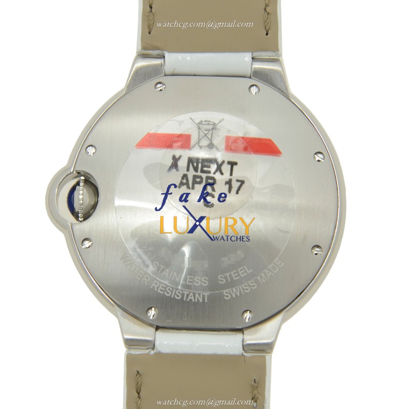 Cartier W6920087 BALLON BLEU Quartz Replica Watch, Stainless Steel Case, Silver Dial, White - Image 3