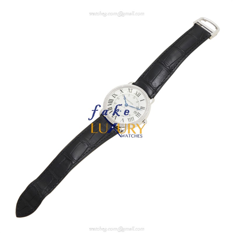 Cartier WR007018 RONDE LOUIS CARTIER Automatic 18kt White Gold Diamond Bezel Replica Watch - Image 3