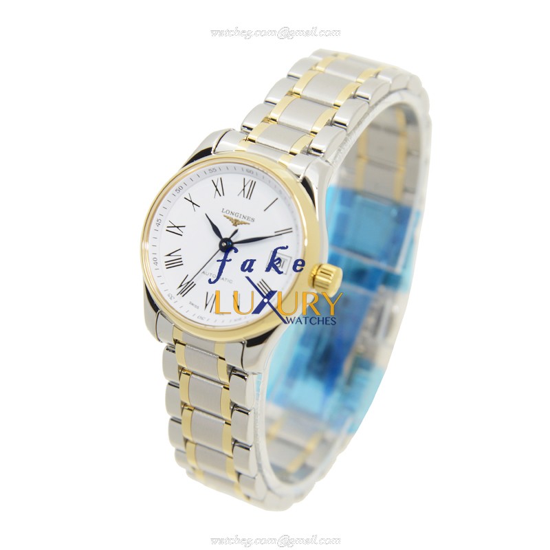 Longines L2.128.5.11.7 AUTO 18kt Gold Steel | White Dial Silver Strap Replica Watch - Image 3