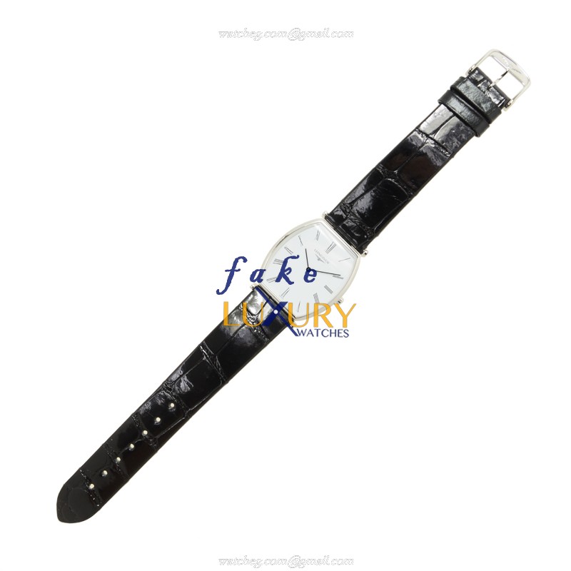 Longines L4.705.4.11.2 Quartz Stainless Steel Replica Watch, Automatic, White Dial, Leather Strap - Image 2