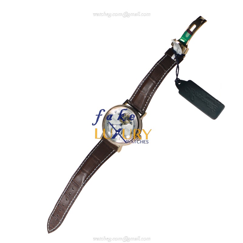 Breguet 5317BR/12/9V6 Replica Watch, Automatic, 39mm 18kt Rose Gold Case, Silver Dial, Brown - Image 2
