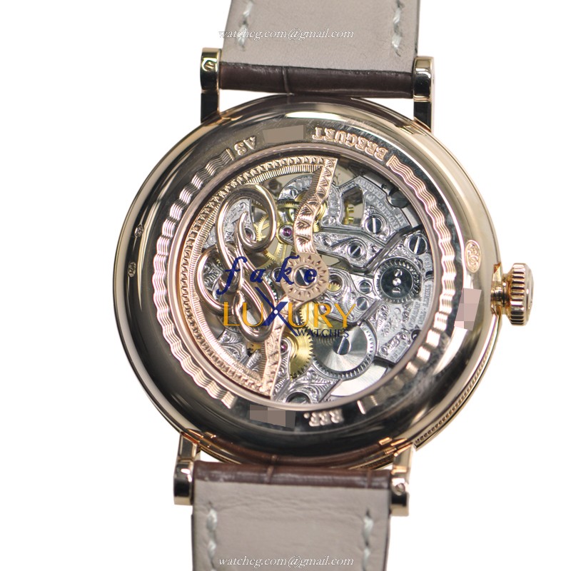Breguet 5317BR/12/9V6 Replica Watch, Automatic, 39mm 18kt Rose Gold Case, Silver Dial, Brown - Image 3