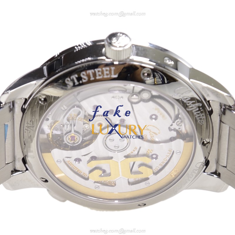 Glashutte 100-03-13-02-14 Senator Panorama Date Replica Watch, Automatic, Silver Dial, Steel - Image 4
