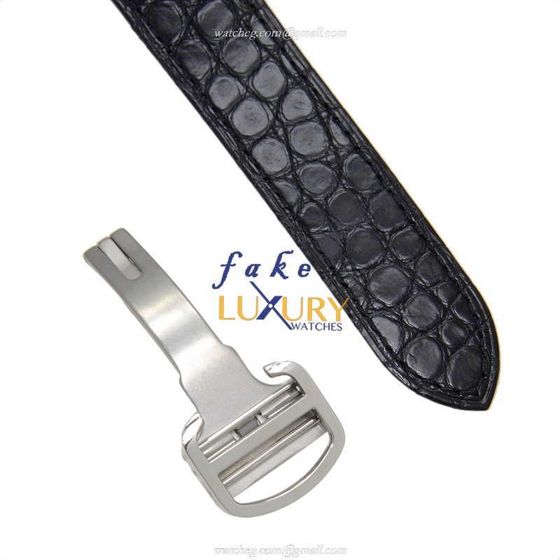 Cartier W6700255 RONDE SOLO DE CARTIER Quartz White Dial Black Alligator Replica Watch - Image 5