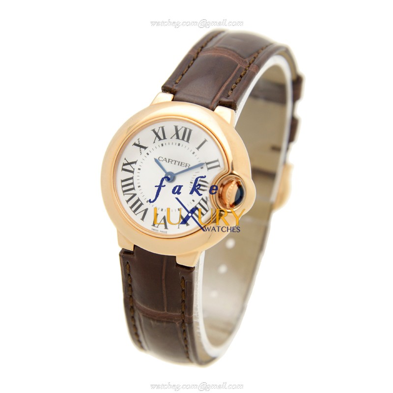 Cartier Ballon Bleu W6900256 Quartz 18kt Rose Gold Alligator Strap | Replica Watch - Image 3