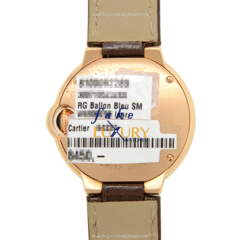 Cartier Ballon Bleu W6900256 Quartz 18kt Rose Gold Alligator Strap | Replica Watch - Image 4
