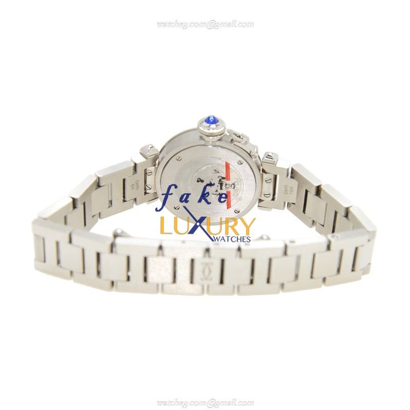 Cartier W3140007 PASHA DE CARTIER Quartz Steel | White Dial | Silver Strap Replica Watch - Image 4