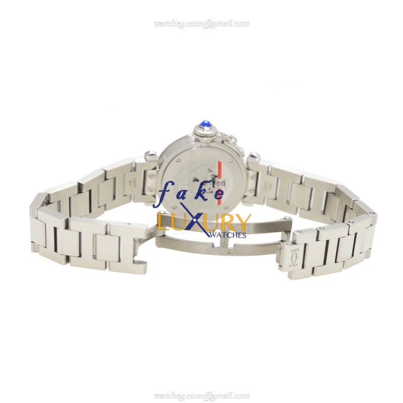 Cartier W3140007 PASHA DE CARTIER Quartz Steel | White Dial | Silver Strap Replica Watch - Image 5