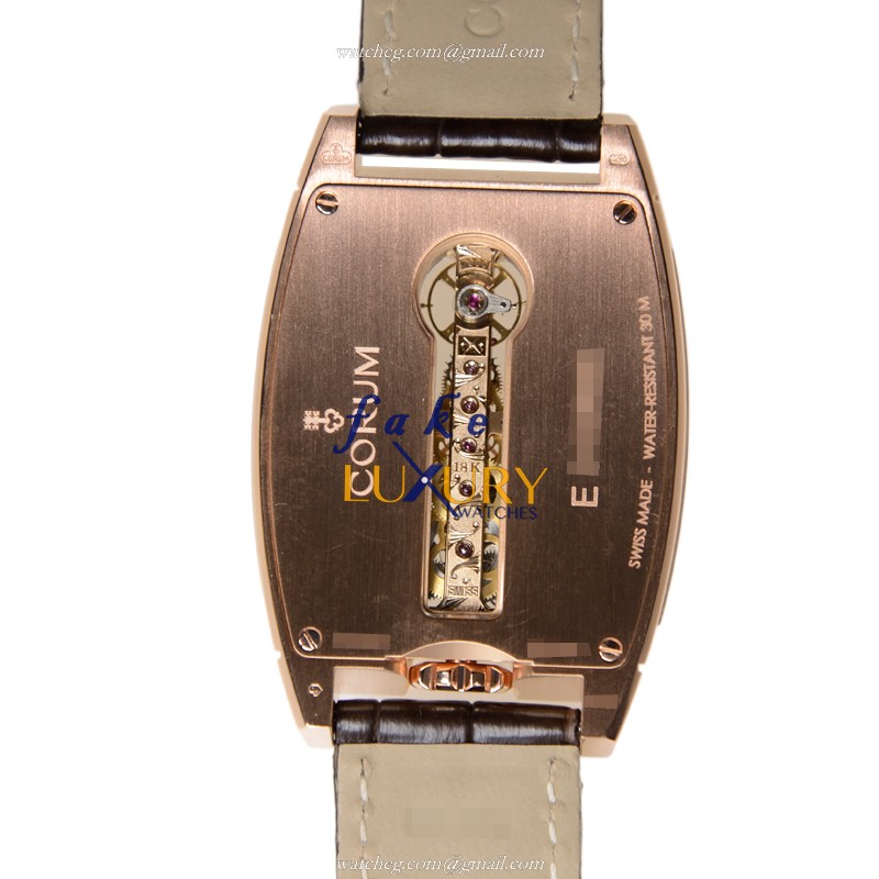 Corum 113.151.85-0002 FK02 BRIDGE Manual Wind 18kt Rose Gold Dark Grey Dial Alligator Strap Replica - Image 3