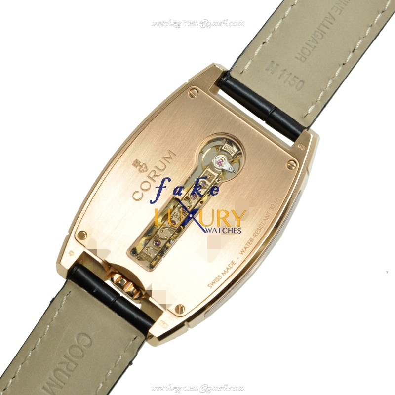 Corum 113.150.55/0001 FN02 Bridge 34mm 18kt Rose Gold Manual Wind Dark Grey Dial Replica Watch - Image 3