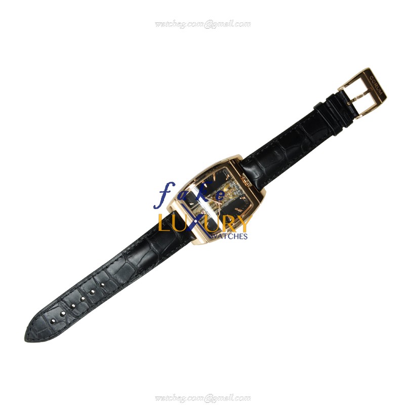 Corum BRIDGE 313.150.55-0001 FN02 Replica Watch, Automatic, 18kt Rose Gold Case, Black Dial - Image 2