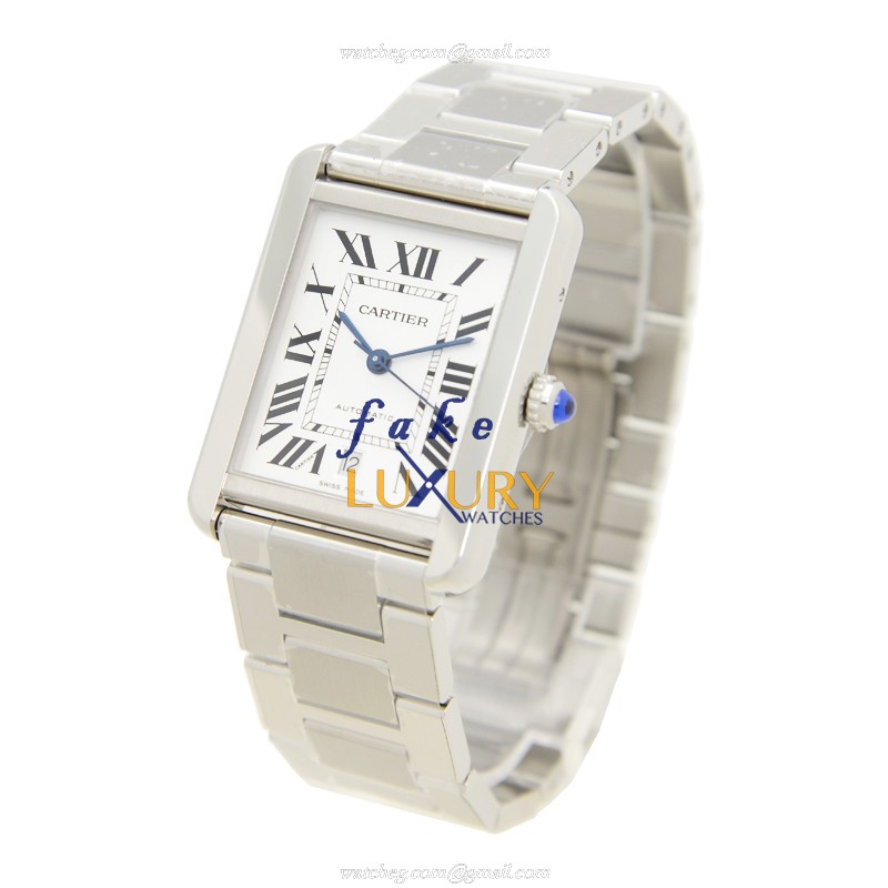 Cartier W5200028 TANK Replica Watch, Automatic Movement, White Dial, Steel Case - Image 3