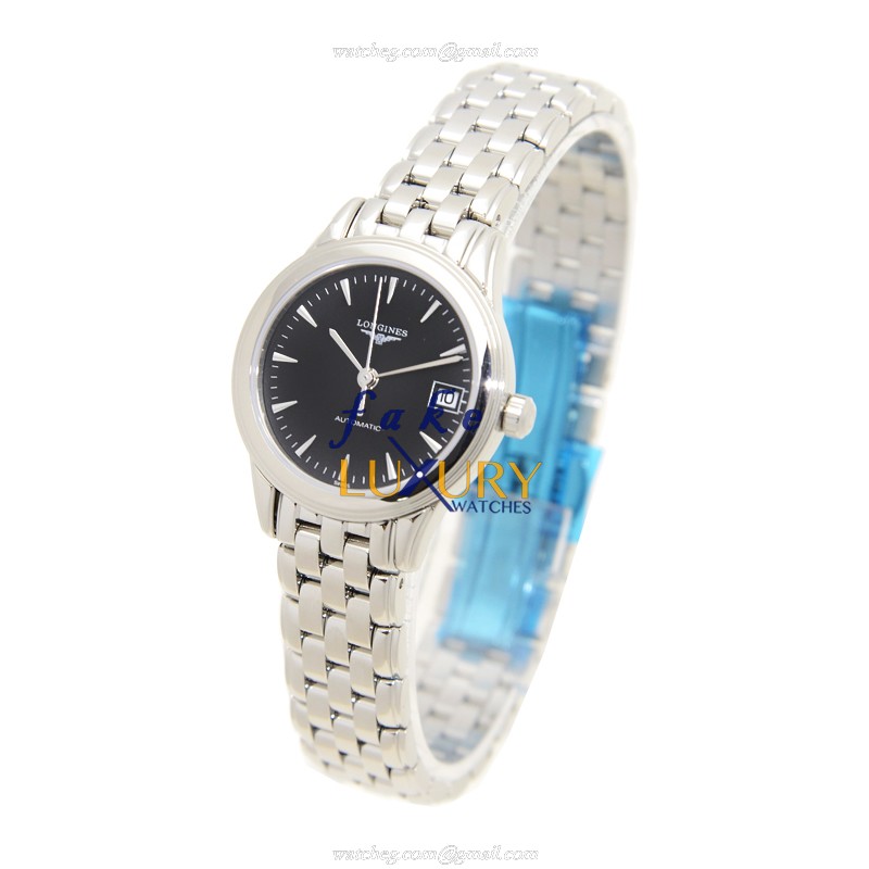 Longines L4.274.4.52.6 FLAGSHIP Automatic Replica Watch - Black Dial, Stainless Steel Case, Silver - Image 3