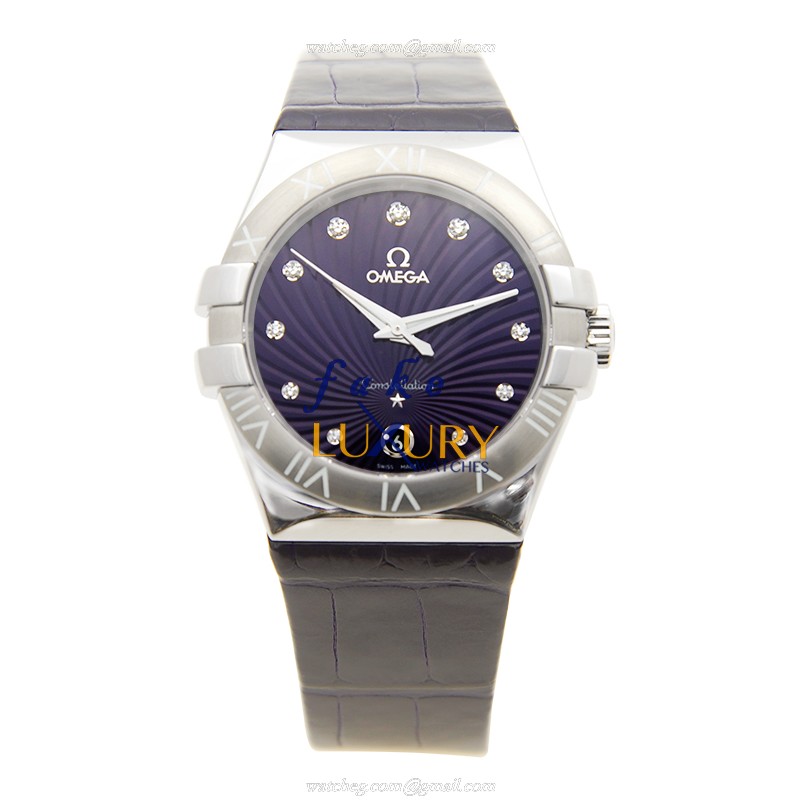 Omega 123.13.35.60.60.001 Constellation Quartz Replica Watch - Stainless Steel Case, Deep Purple - Image 2