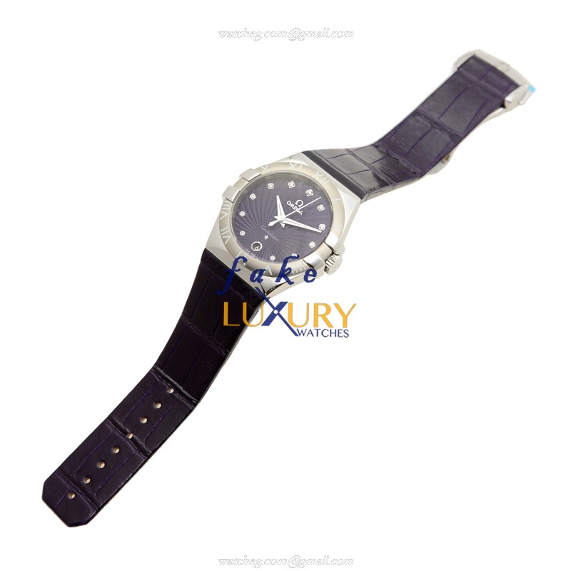 Omega 123.13.35.60.60.001 Constellation Quartz Replica Watch - Stainless Steel Case, Deep Purple - Image 3