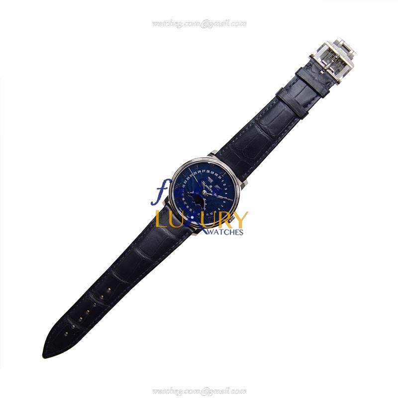 Blancpain 6654-1529-55B Villeret | Automatic | 18kt White Gold | Blue Dial | Replica Watch - Image 2