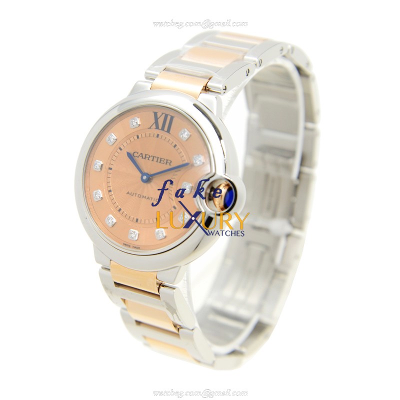 Cartier Ballon Bleu Automatic Replica Watch WE902054 Pink Dial Rose Gold Steel - Image 3