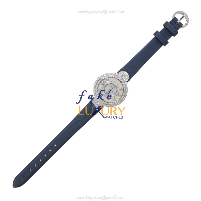 -209341-1001ST.OO.1240ST.01 - Chopard Happy Diamonds Quartz Replica Watch - 18kt White Gold & - Image 2