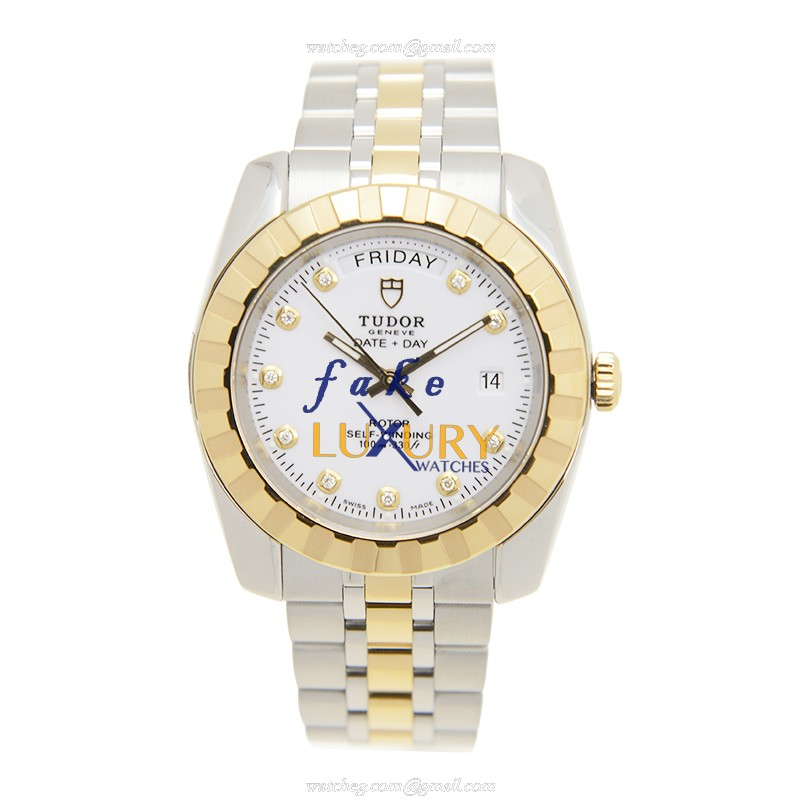 Tudor 23013-62113-10DI-WT CLASSIQUE Automatic 18kt Gold & Steel - White Dial - Replica Watch - Image 2