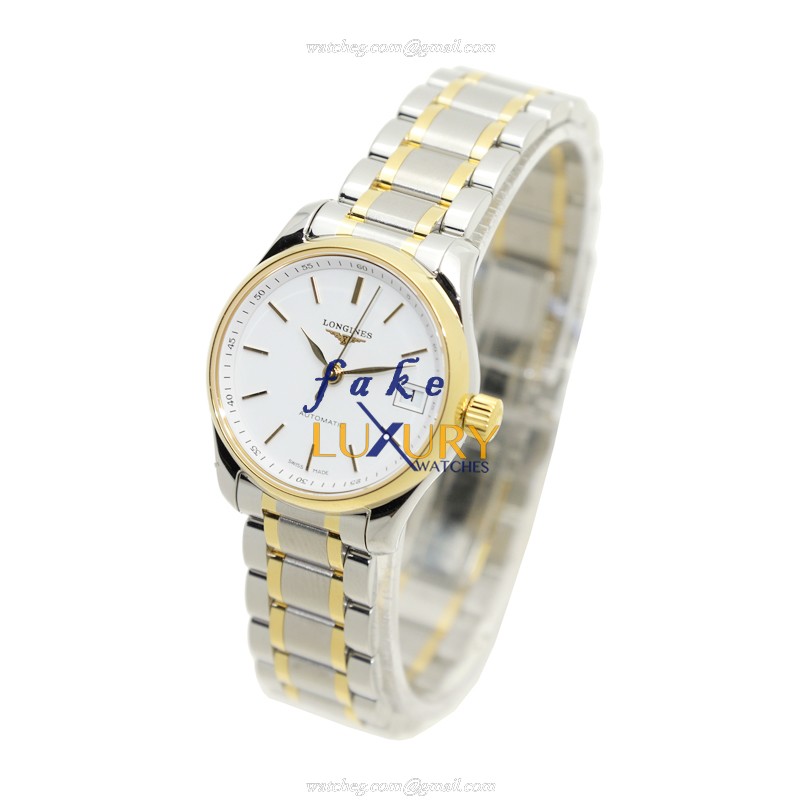 Longines L2.128.5.12.7 MASTER Automatic 18kt Gold Steel White Dial Replica Watch - Image 3