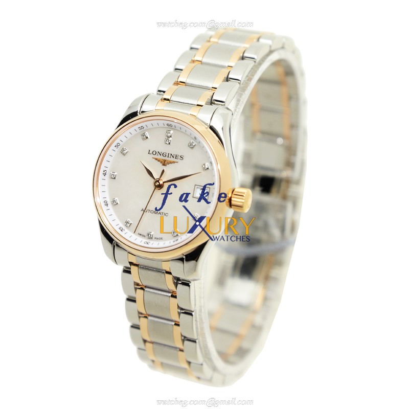 Longines L2.128.5.89.7 Master Replica Watch, Automatic Movement, White Mother of Pearl Dial, Rose - Image 3