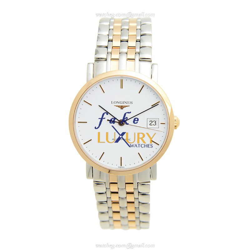 Longines Elegant Replica Watch L4.809.5.12.7 Automatic 18kt Rose Gold Steel White Dial - Image 2
