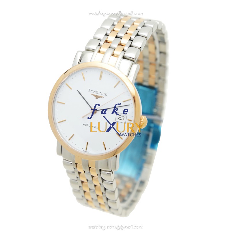 Longines Elegant Replica Watch L4.809.5.12.7 Automatic 18kt Rose Gold Steel White Dial - Image 3