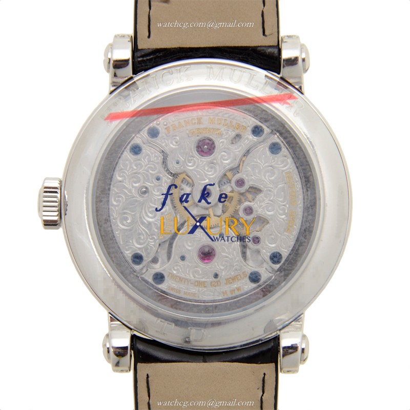 Franck Muller 7008 T D OG Replica Watch, Manual Wind, 18kt White Gold & Diamond Case, Silver Dial - Image 3