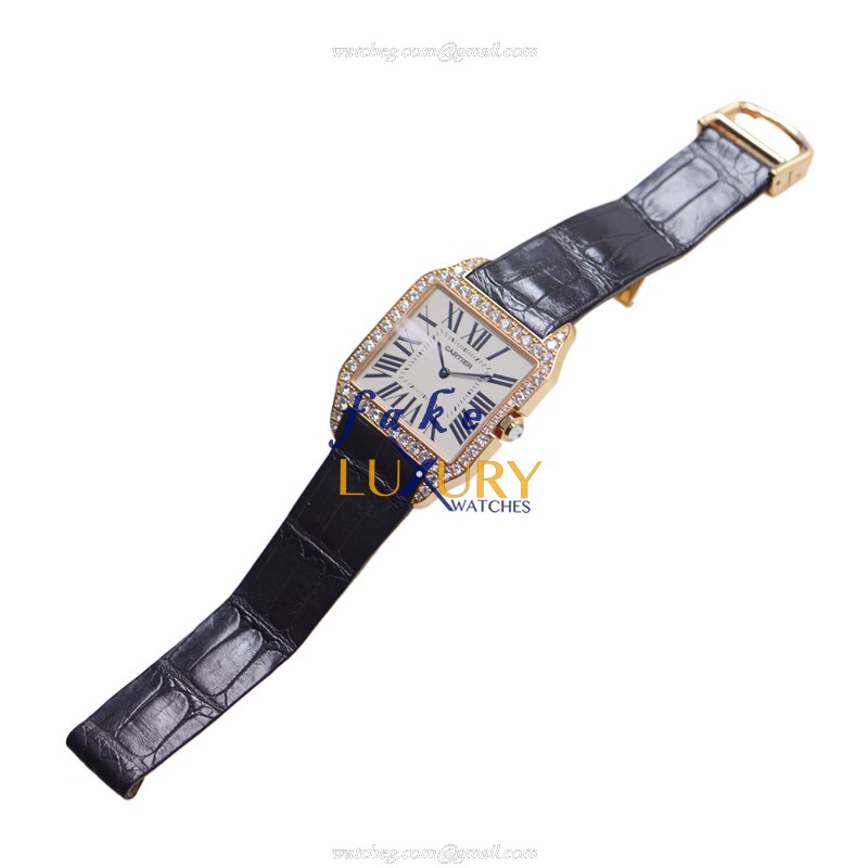 Cartier WH100751 SANTOS Manual Wind 18kt Rose Gold - Replica Watch - Case: 18kt Rose Gold & Diamonds - Image 2