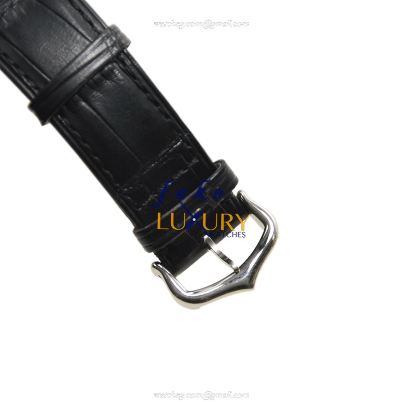Cartier W1540956 TANK Quartz 18kt White Gold Replica Watch, Silver Dial, Alligator Strap - Image 5