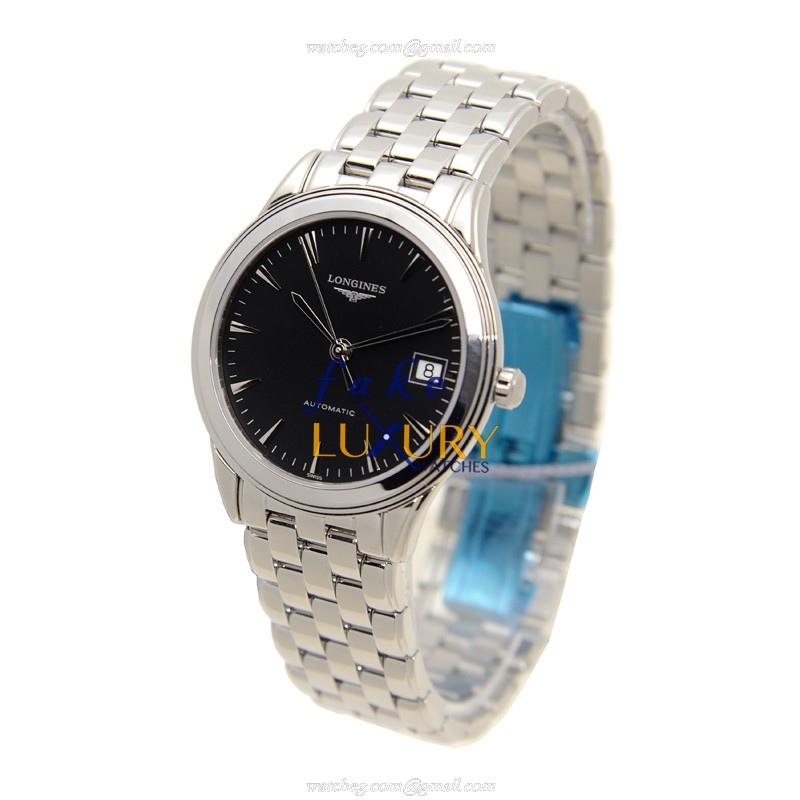 Longines L4.774.4.52.6 FLAGSHIP Automatic - Black Dial - Steel Case - Replica Watch - Image 2