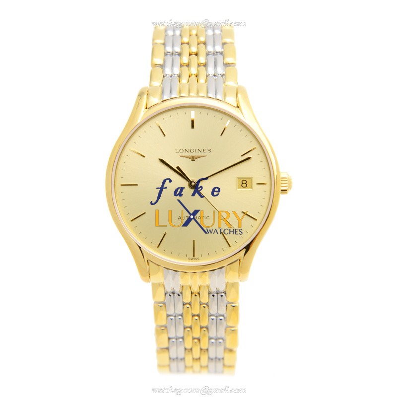 Longines L4.860.2.32.7 Automatic Replica Watch, PVD Gold Case, Gold Dial - Image 2