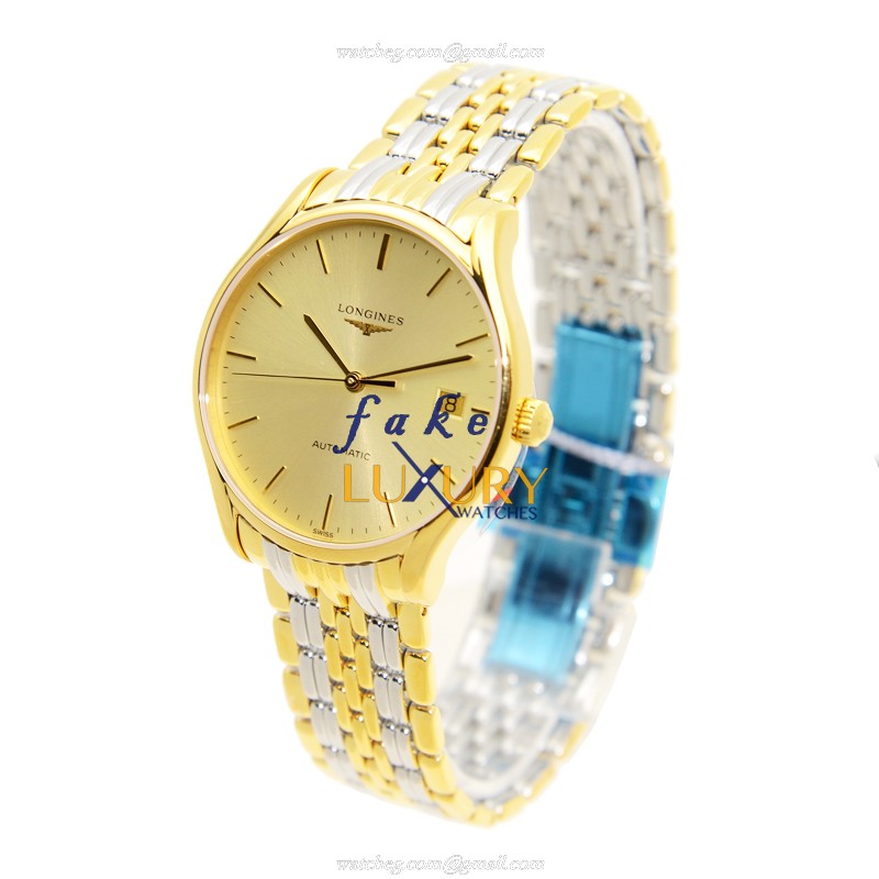 Longines L4.860.2.32.7 Automatic Replica Watch, PVD Gold Case, Gold Dial - Image 3