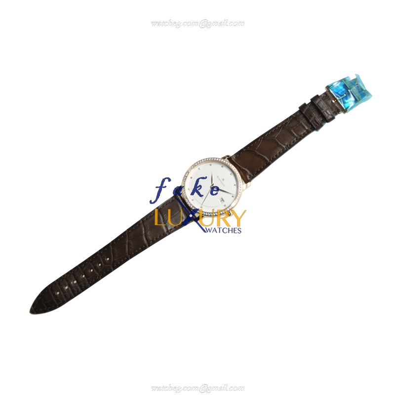 Blancpain 6223-2987-55B Villeret Replica Watch, Automatic, 18kt Rose Gold & Diamonds Case, White - Image 2