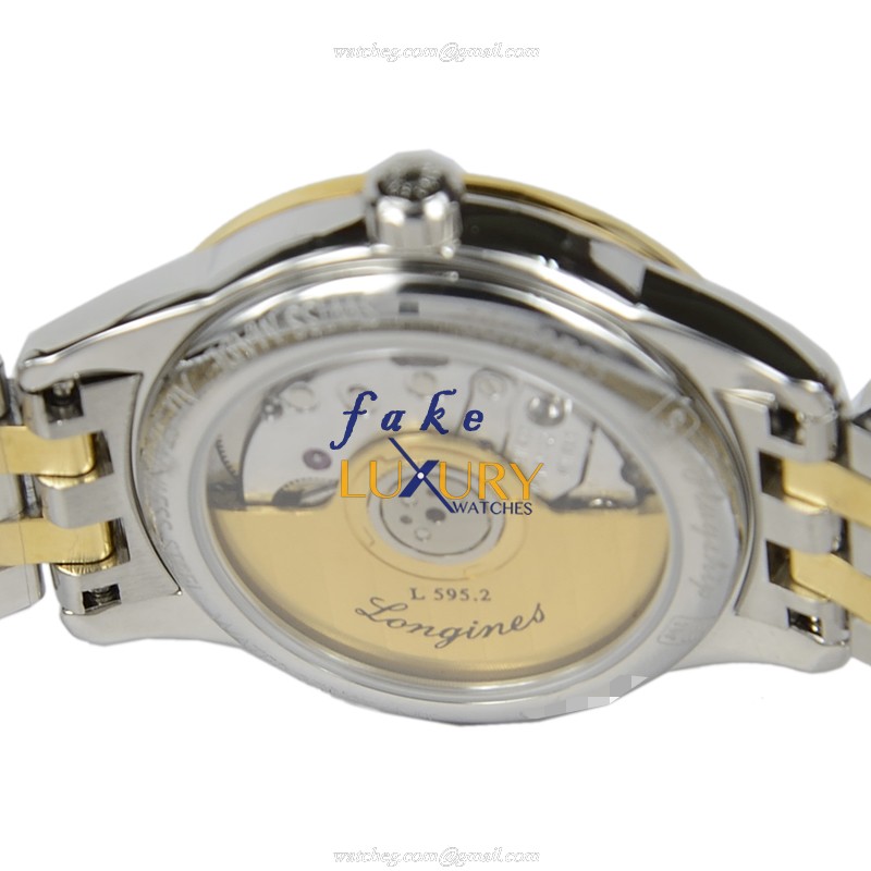 Longines L4.274.3.22.7 Flagship Replica Watch Automatic 18kt Gold Steel White Dial Silver Strap - Image 4