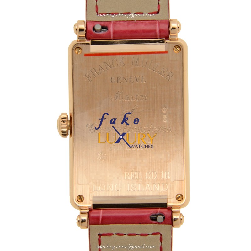 Franck Muller 952QZRELCD1R5N LONG ISLAND Quartz 18kt Rose Gold Replica Watch - 26mm Case - Silver - Image 3