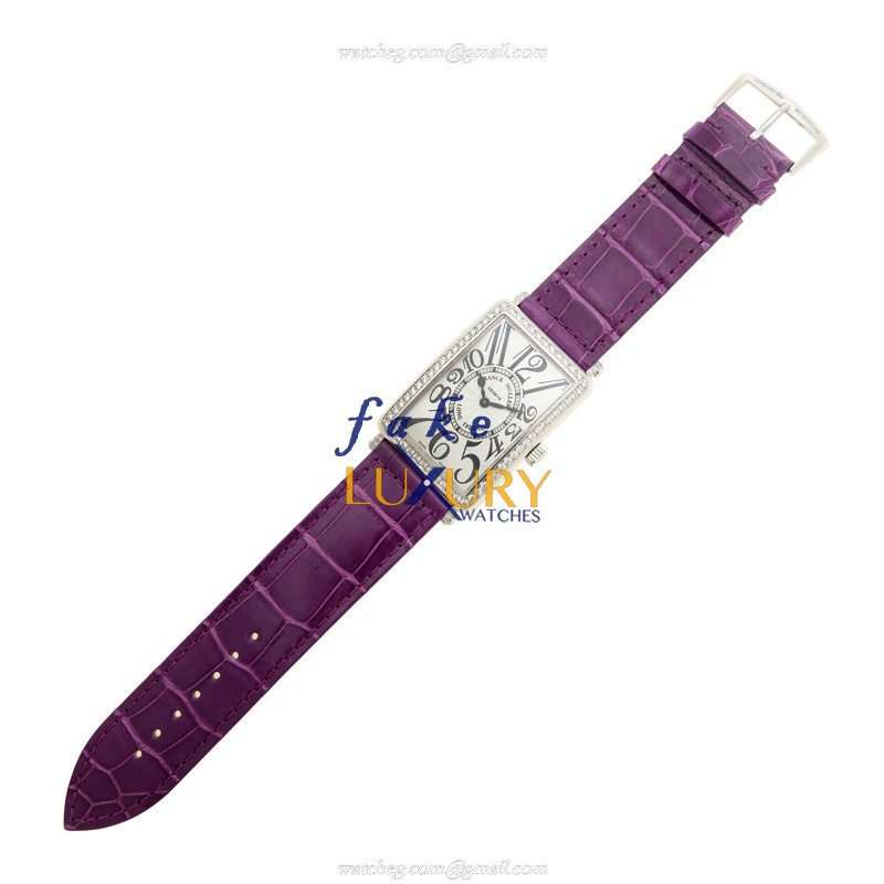 Franck Muller 1002 QZ D 1R OG - Replica Watch - Quartz - 18kt White Gold Diamond - Silver Dial - Image 2