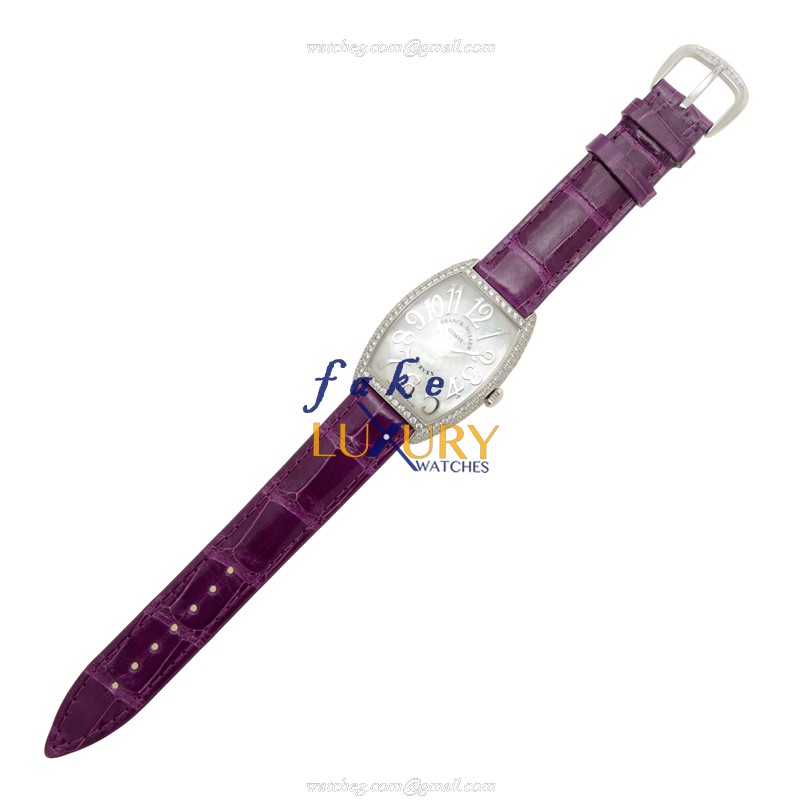 Franck Muller 2852 B QZ REL MOP D OG Quartz 18kt White Gold & Diamond Replica Watch - Master Banker - Image 2