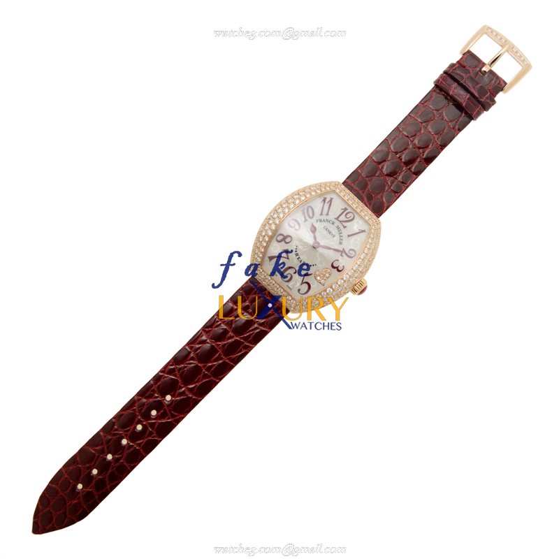 Franck Muller 5002 M QZ D C4 CD 5N HEART Quartz 18kt Rose Gold & Diamond Replica Watch, Swiss - Image 2