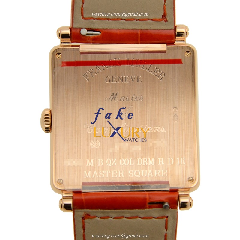 Franck Muller 6002 M QZ B COL DRM R D 1R 5N | 18kt Rose Gold | Quartz | Orange Leather | Replica - Image 3